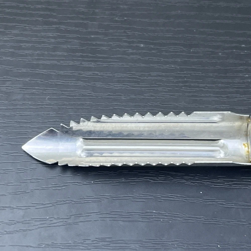 Vintage EKCO Peeler Corer Zig Zag Serrated Stainless Blade Black Handle USA